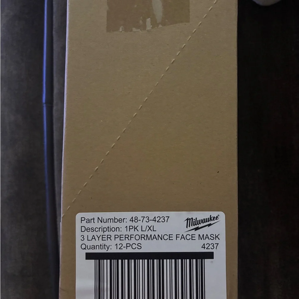 Milwaukee Black Face Mask L/XL (12 PACK)